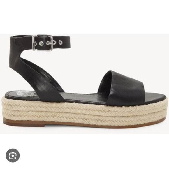 VINCE CAMUTO | Kathalia sandals wedges espadrilles black sz 6.5 - Picture 1 of 5